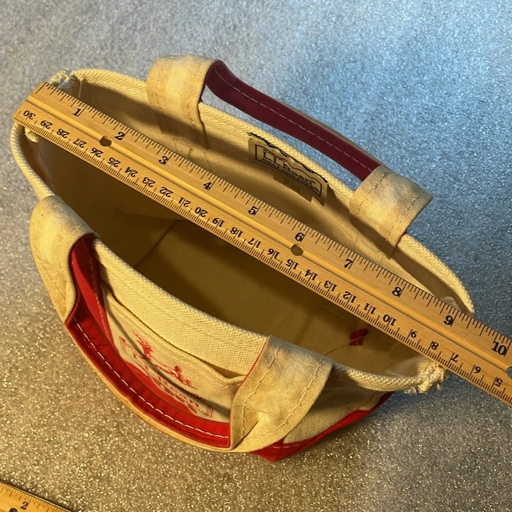 LL Bean 100 Years Anniversary Mini Boat and Tote Bag Red Canvas USA